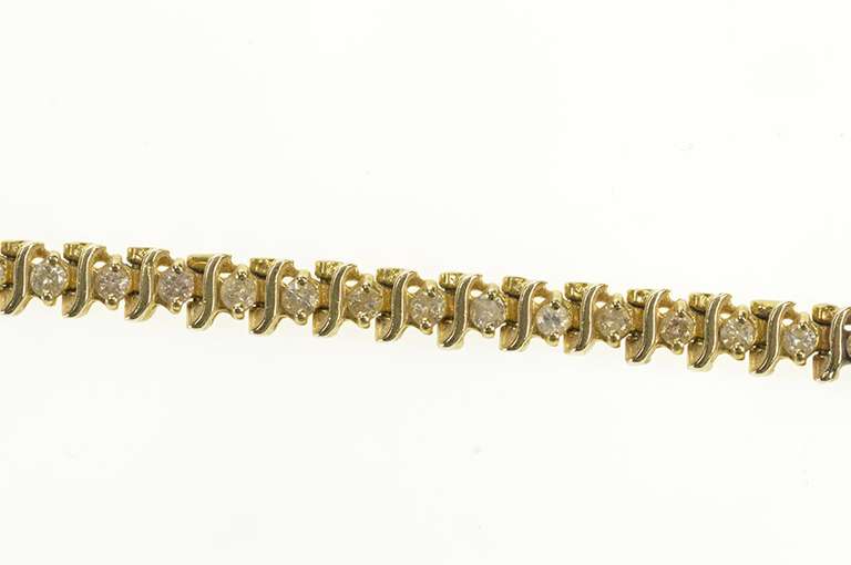 14K Yellow Gold 1.47 Ctw Diamond Classic Diamond Tennis Bracelet