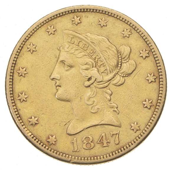 1847 $10.00 Liberty Head Gold Eagle