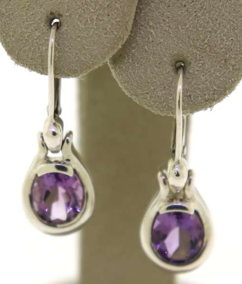Sterling Silver Amethyst Drop Earrings