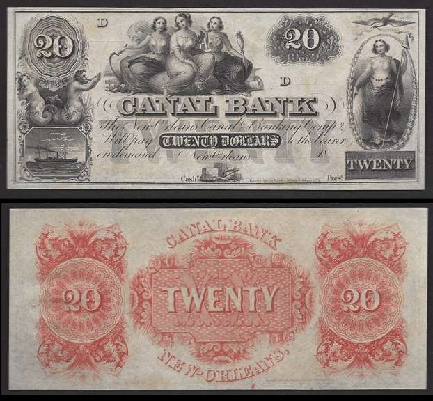 $20 Canal Bank of New Orleans, LA Remainder 18XX Uncirculated