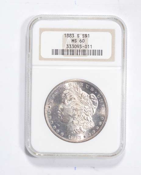 MS60 1883-S Morgan Silver Dollar - Graded NGC