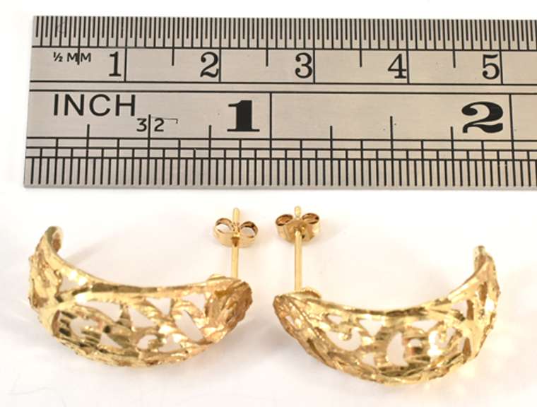 Sparkling Filigree J Hoop Earrings