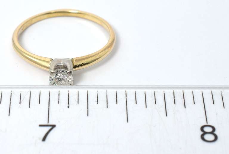 Petite 0.23CT Diamond Solitaire Ring in 14KT Yellow Gold