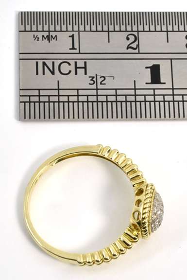 Dazzling Pavé Diamond Ring in 14 K Yellow Gold