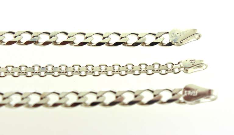 Sterling Silver Italian Three Bracelet Stack
