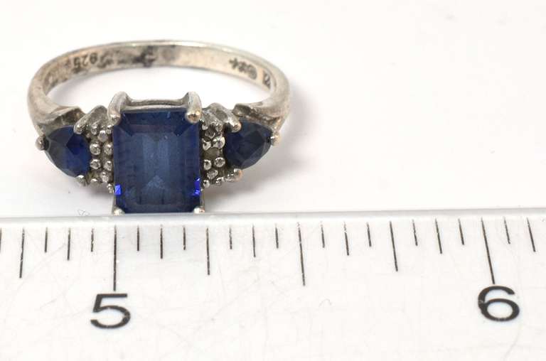 Sterling Silver Blue CZ Ring