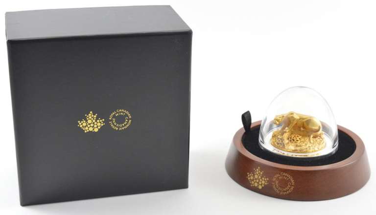 Limited Ed 3D Coin 2017 Canada $100 Cougar 10 Oz Silver 24k Gold Gild