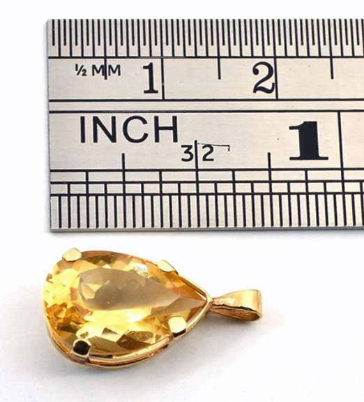 Tasteful Pear Shaped Citrine Pendant