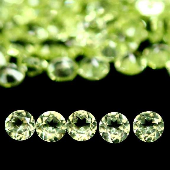 Brilliant 4.96ct set of matched diamond cut Peridot