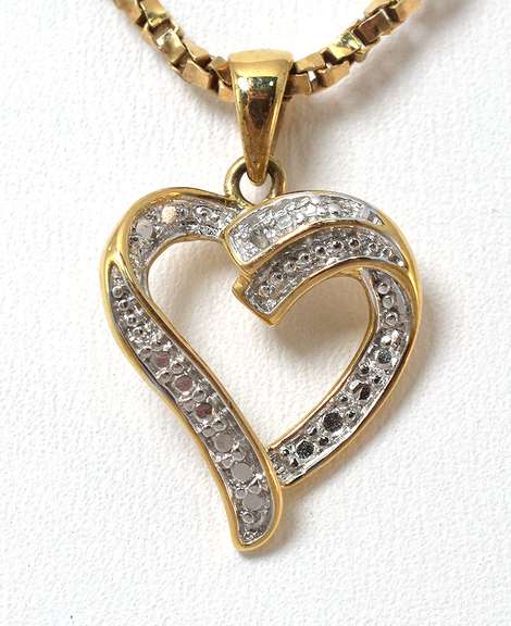 Sterling Silver Vermeil Heart Necklace