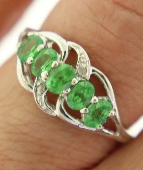 Sterling Silver Opal And Pink Saphires Ring