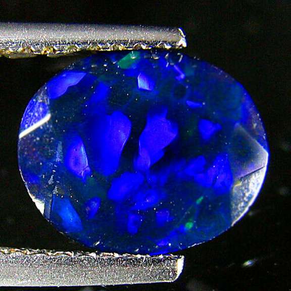 Silky black 1.44ct faceted Welo Black Opal