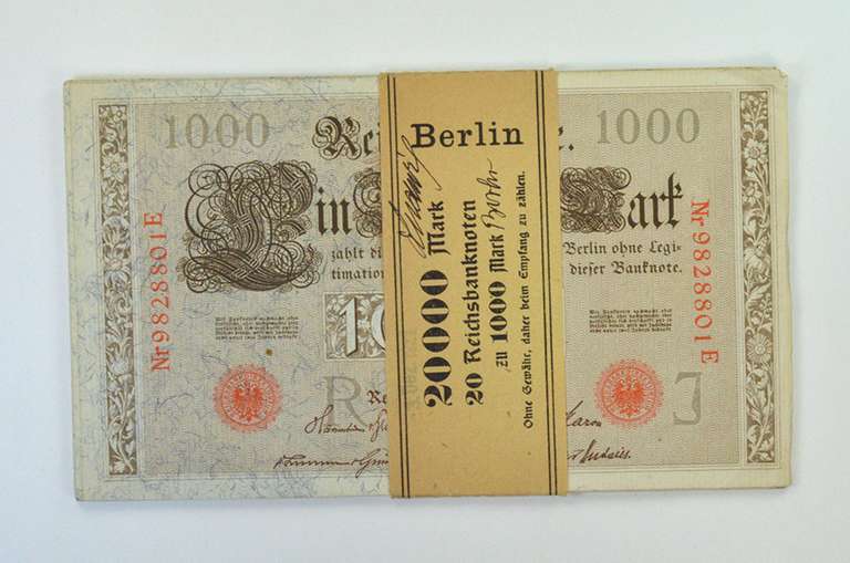 (20) Consecutive 1910 Germany 1,000 Marks Reichsbanknote #44b