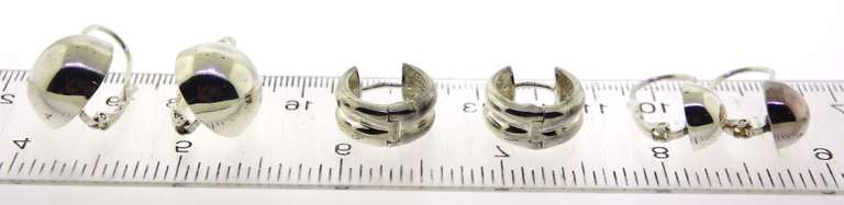 Sterling Silver Three Pairs/Lot Earrings