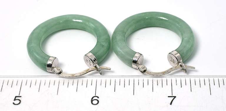 Sterling Silver Jade-Like Earrings