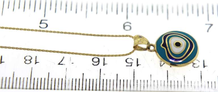 Beautiful Enamel Evil Eye Necklace