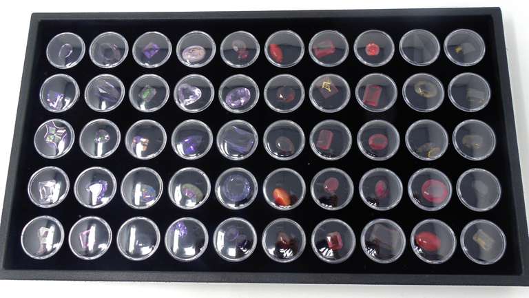 Tray of Colorful Loose Gemstones