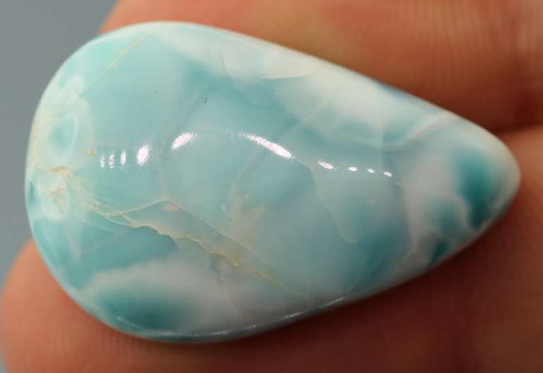 Collectors 39.59ct cloud blue Larimar cabochon