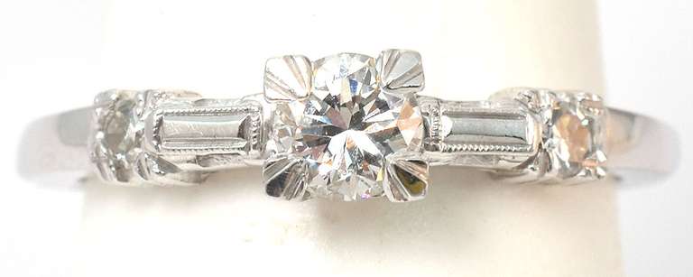 Vintage 0.35CTW Diamond Ring in 14KT White Gold