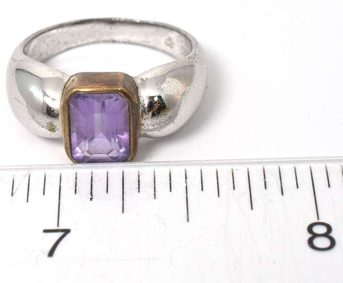 Vintage Sterling Silver Amethyst Ring