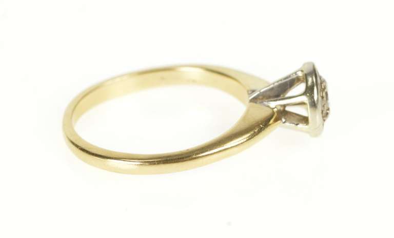 14K Yellow Gold Round Diamond Halo Cluster Promise Engagement Ring