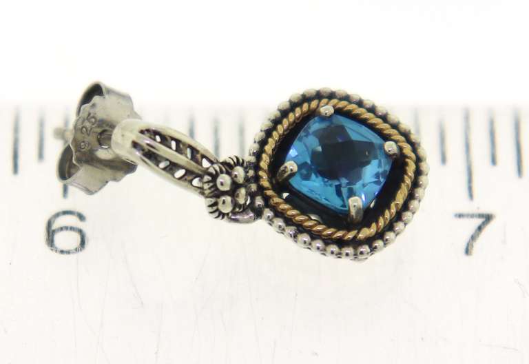 Blue Topaz Sterling Silver Thailand Earrings