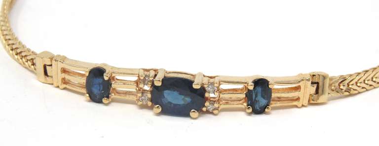 Charming Blue Sapphire & Diamond Accent Bracelet