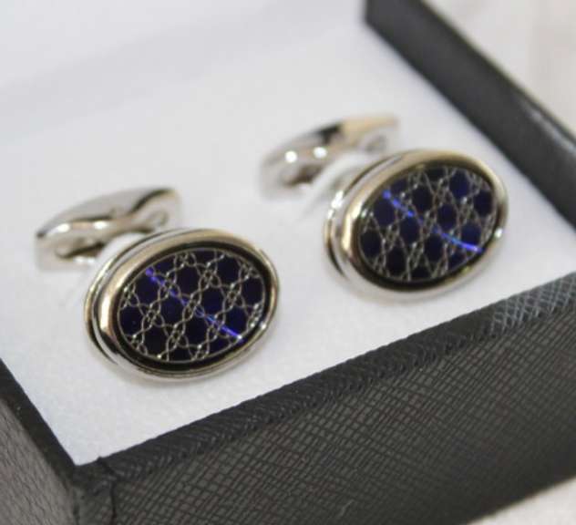Handsome Pair Jeweled Style Cufflinks By Carelli