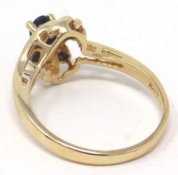 Gorgeous Pear Sapphire and Diamond Accent Ring