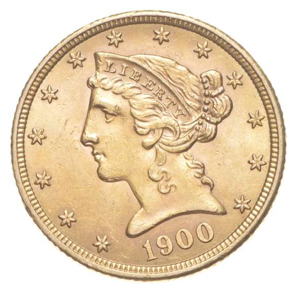 1900 $5.00 Liberty Head Gold Half Eagle