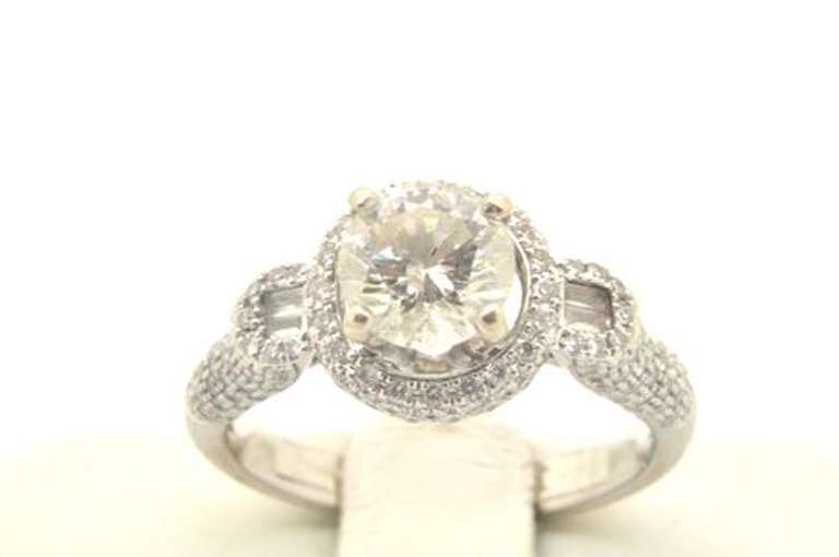 14k gold ladies diamond engagement ring 1.50 carats