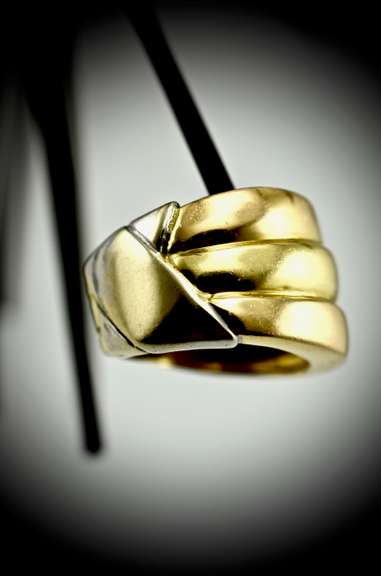 Triple Band 18K White and Yellow  Gold Ring