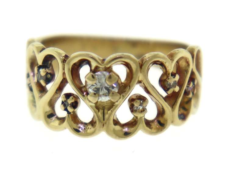 Stunning Yellow Gold Milgrain Diamond Band