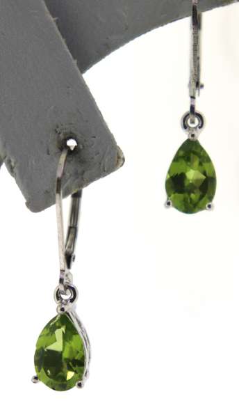 Sterling Silver Peridot Drop Earrings