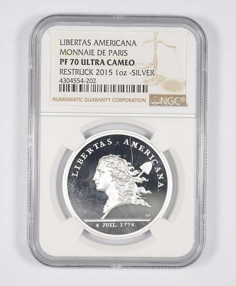PF70 UCAM 2015 Libertas Americana 1 Oz. Silver Monnaie De Paris - NGC
