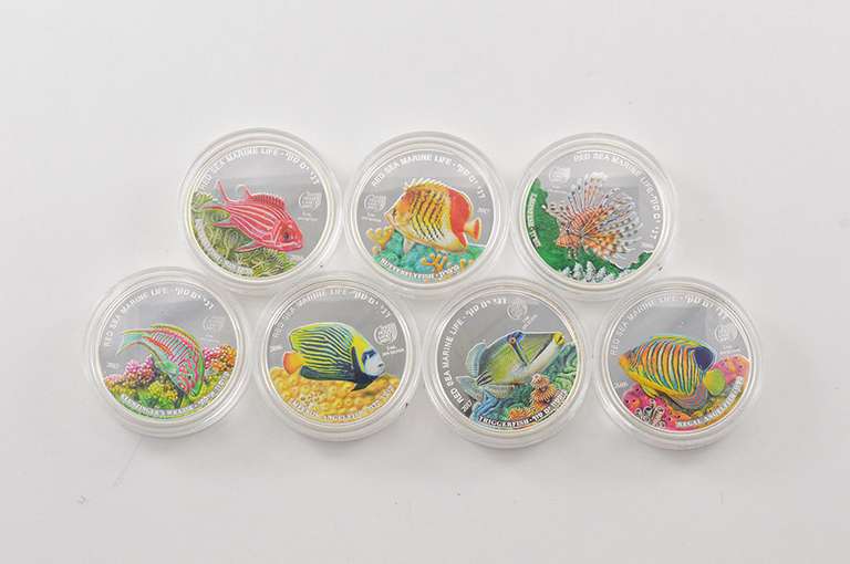 2016-2017 Palau $5 1 Oz .999 Silver Coin 7 Coin Set - Display & COA