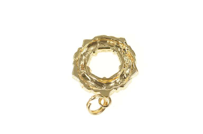 14K Yellow Gold 3D Pentagon Washington DC DOD Landmark Charm/Pendant