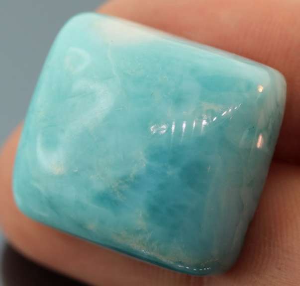 Rare 66.74ct cloud blue Larimar cabochon