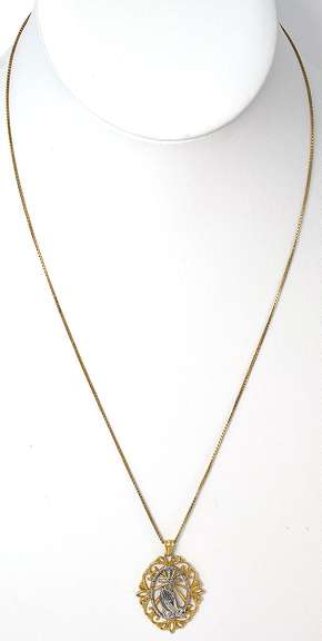 Sterling Silver Vermeil Praying Hands Necklace