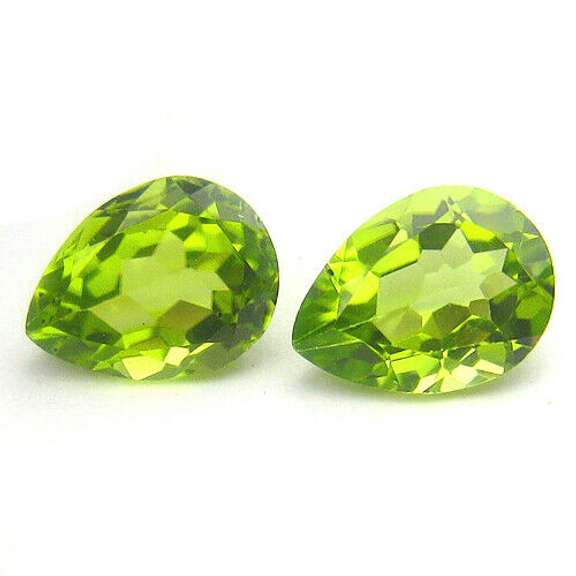 High grade 2.33ct matched Peridot set