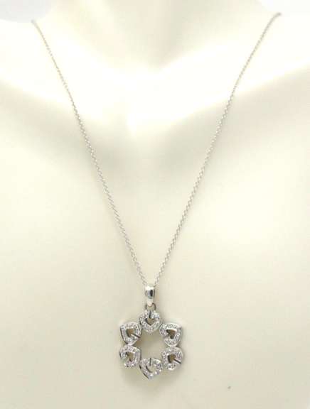 Dazzling Open Heart Diamond Accent Circle Necklace