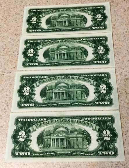 (4) Gem Crisp 1963A $2 Red Seal Notes-Consecutive!