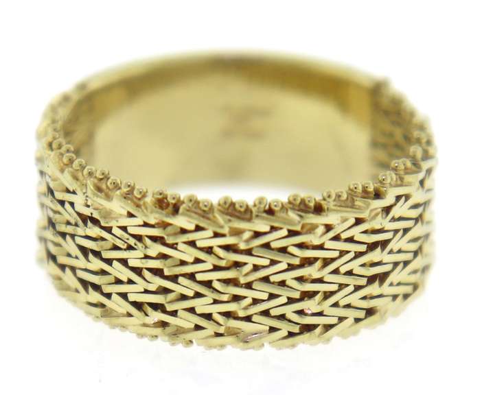 Favorite Diamond Cut Woven Yellow Gold Band