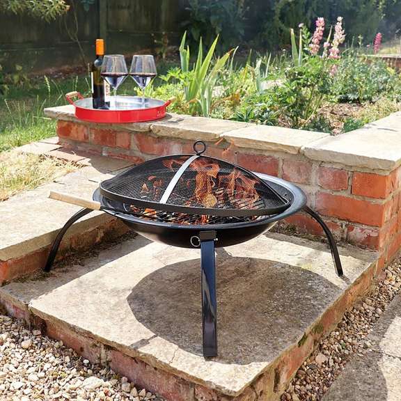 55cm Outdoor Fire Pit Garden Wood Log Burner