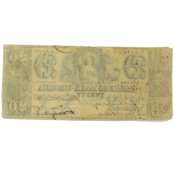 $20 Farmers Bank Of Richmond Virginia May 8 1859 Note