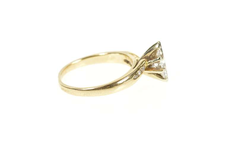 10K Yellow Gold 0.64 Ctw Marquise Diamond Bypass Engagement Ring