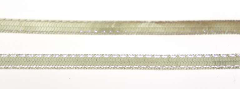 Sterling Silver Italian Flat Snake Chain  Set Of Necklace And Bracelet