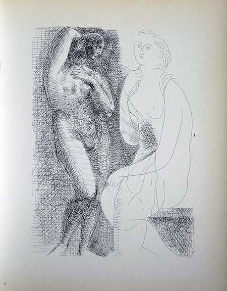 PABLO PICASSO, NUDE BEFORE A STATUE