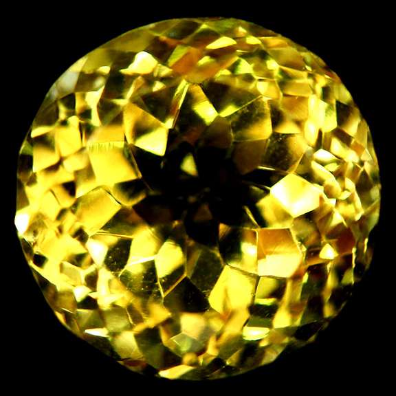 Fiery 9.97ct round cut lemon yellow Citrine
