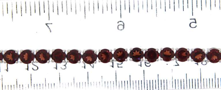 Sterling Silver Red Garnet Tennis Bracelet